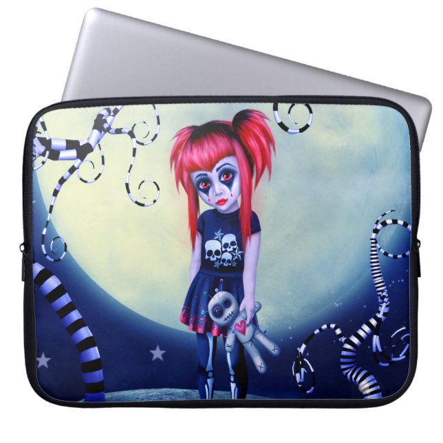 Moonlight Goth Doll Laptop Sleeve (Front)
