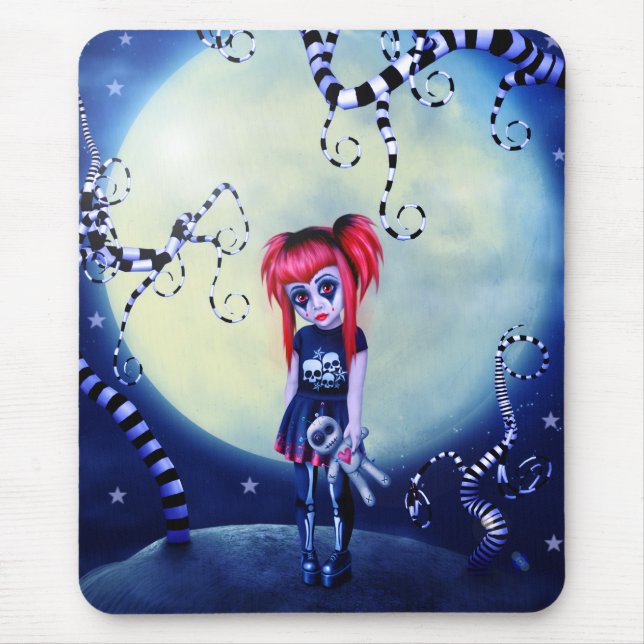 Moonlight Goth Doll Mouse Pad (Front)