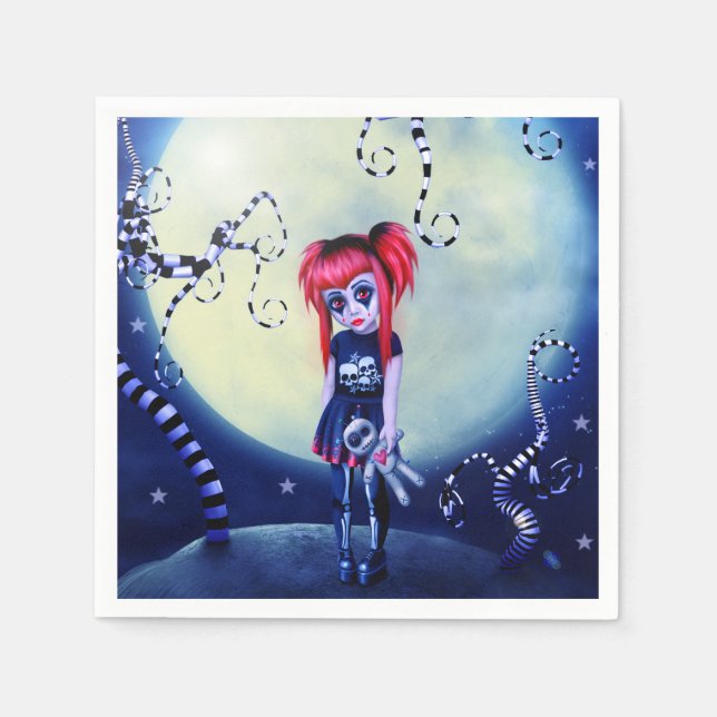 Moonlight Goth Doll Napkin (Front)