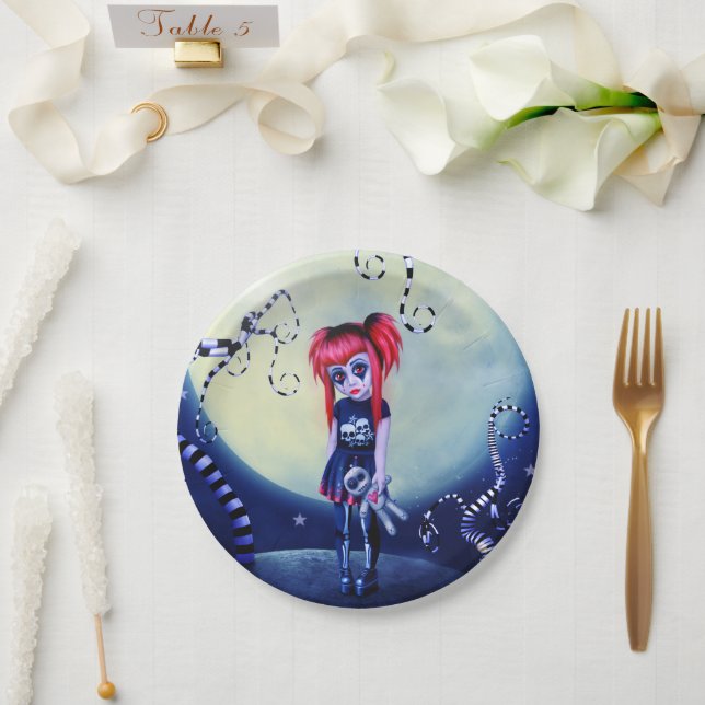 Moonlight Goth Doll Paper Plate (Wedding)