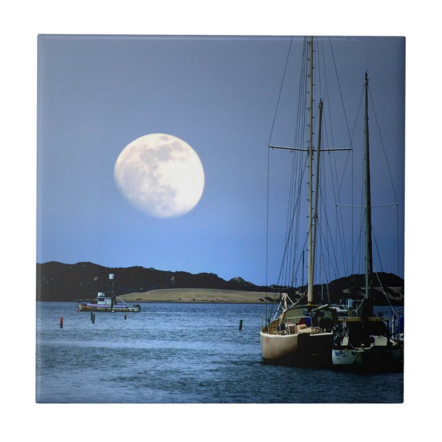 Moonlight Harbour Art Tile (Front)