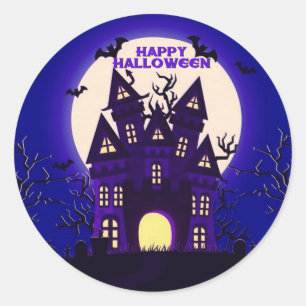 Moonlight Haunted Mansion Classic Round Sticker
