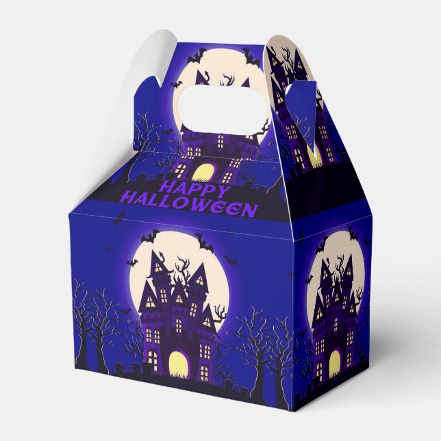 Moonlight Haunted Mansion Gable Favour Box (Front Side)