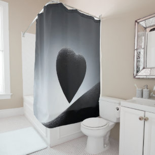 Moonlight Heart Shape Night Sky Shower Curtain