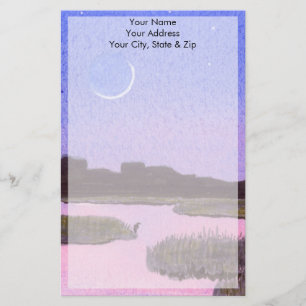 Moonlight Heron Stationery