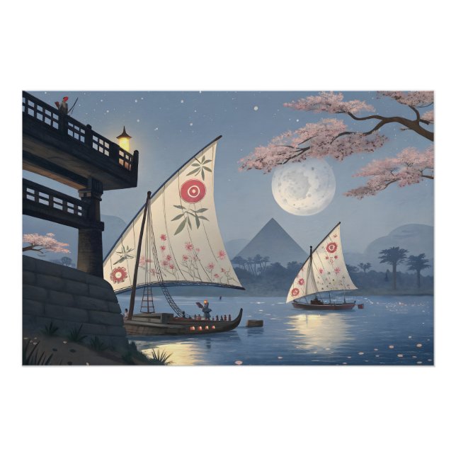 Moonlight Journey: Floral Sails  Poster (Front)