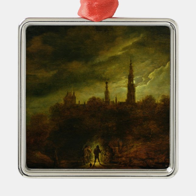 Moonlight Landscape Metal Tree Decoration (Front)
