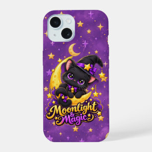 Moonlight Magic Black Cat Witch Phone Case