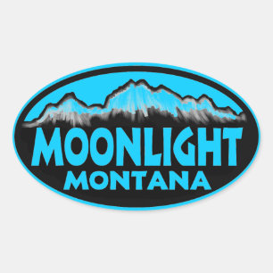 Moonlight Montana blue oval stickers
