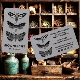 Moonlight MOTHS Gothic Apothecary Herbalist Business Card