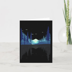 Moonlight Mountains Nature Trees Wildlife Forest H Card