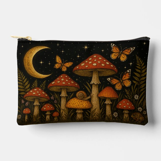 Moonlight Mushrooms Accessory Pouch (Front)