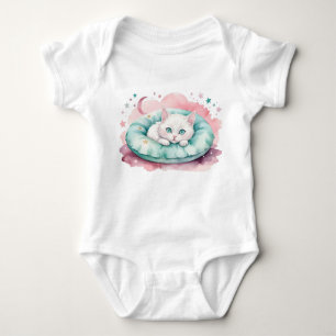 Moonlight Nap – Cozy Kitten Dreams Baby Bodysuit