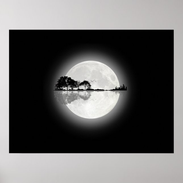 Moonlight Nature Guitar Poster (Front)