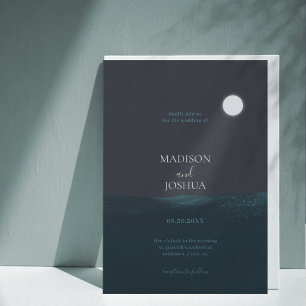 MOONLIGHT NIGHT AT SEA WEDDING INVITATION