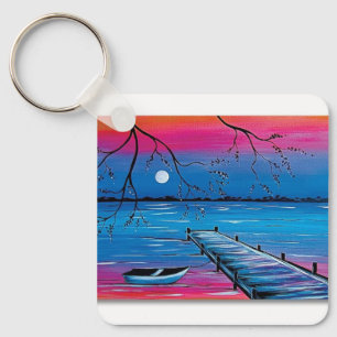 Moonlight Night View Key Ring