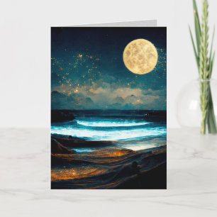 Moonlight Ocean Greeting / Note Card