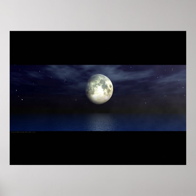 Moonlight Ocean - Widescape Poster (Front)