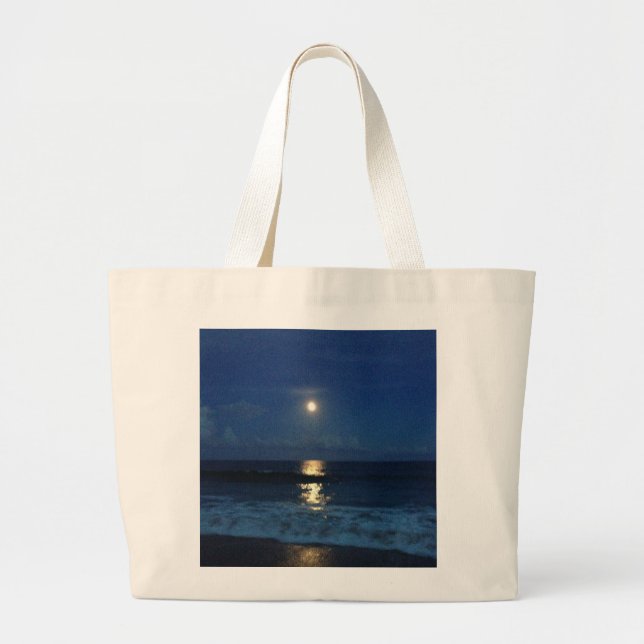 MOONLIGHT on the BEACH Large Tote Bag (Front)