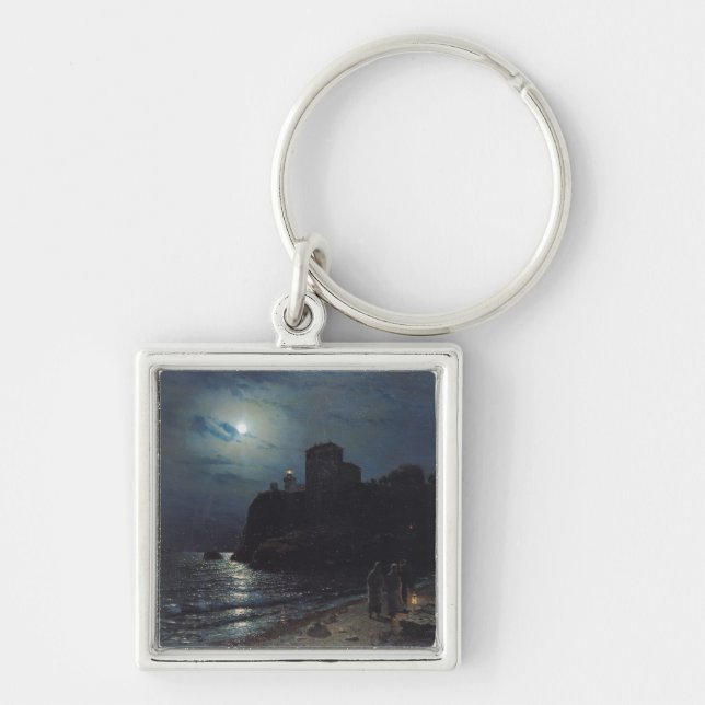 Moonlight on the Edge of a Lake, 1870 Key Ring (Front)