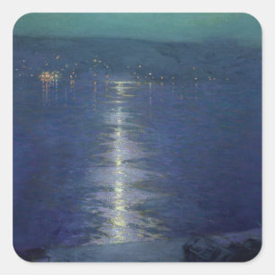 Moonlight on the River, 1919 Square Sticker