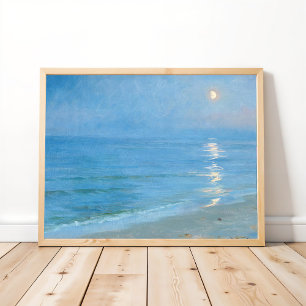Moonlight over Skagen Strand, PS Kroyer, Art Poster