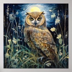Moonlight Owl Art Print