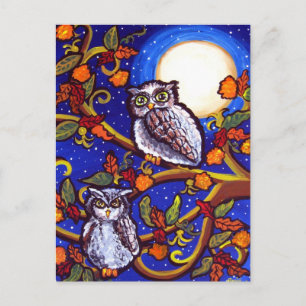 Moonlight Owls Postcard