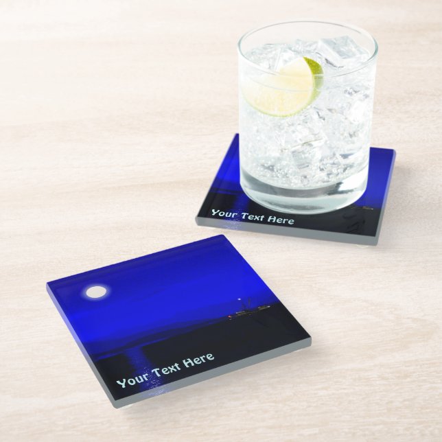 Moonlight Passage Glass Coaster (Angled)