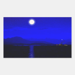 Moonlight Passage Rectangular Sticker
