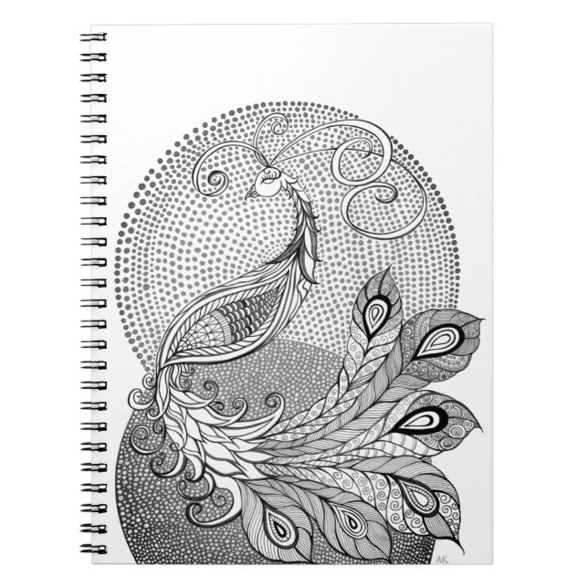 Moonlight Peacock Notebook (Front)