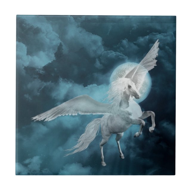 Moonlight pegasus ceramic tile (Front)