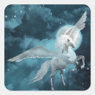 Moonlight pegasus square sticker