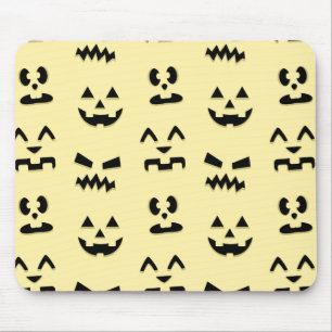 Moonlight Pumpkin Faces Mouse Pad