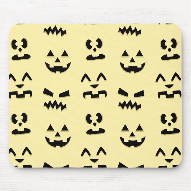 Moonlight Pumpkin Faces Mouse Pad (Front)