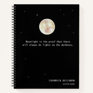 Moonlight Quotes Black Notebook
