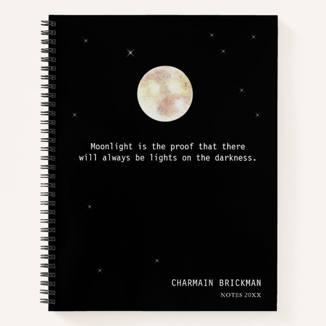Moonlight Quotes Black  Notebook (Front)