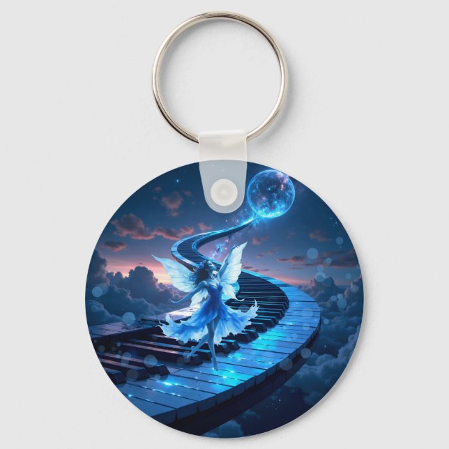 Moonlight Rehearsal – Dancing in the moonlight.  Key Ring (Front)