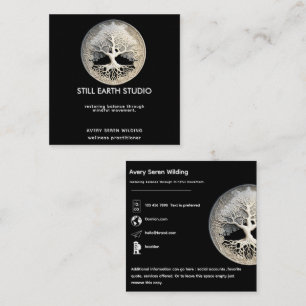 Moonlight Remembered Tree of Life Square Business Card