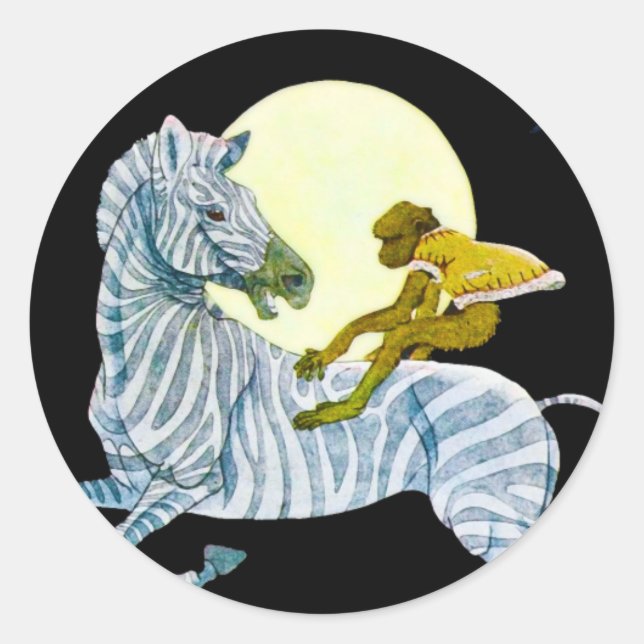 Moonlight Ride Classic Round Sticker (Front)
