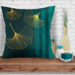 Moonlight Romance Emerald Green ID881 Cushion<br><div class="desc">This exciting wedding collection features intriguing lighting effects, golden foliage and uses a handwritten script font to add a modern touch. The coordinating throw pillow shown here has ginko leaves drifting in the moonlight giving it a romantic, ethereal quality. Search ID881 to see other colour choices and coordinating pieces for...</div>