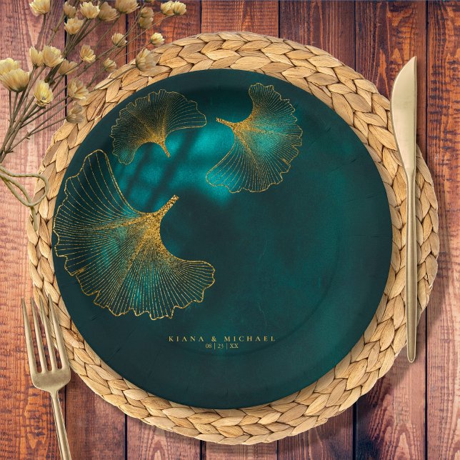 Moonlight Romance Wedding2 Emerald Green ID881 Paper Plate (Creator Uploaded)