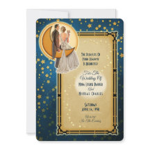 Moonlight Romance Wedding Invitation - Brunette
