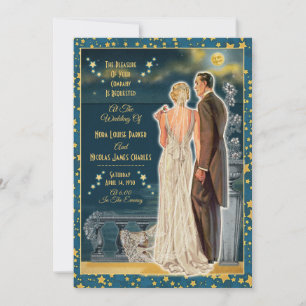 Moonlight Romance Wedding Invitations - Blonde