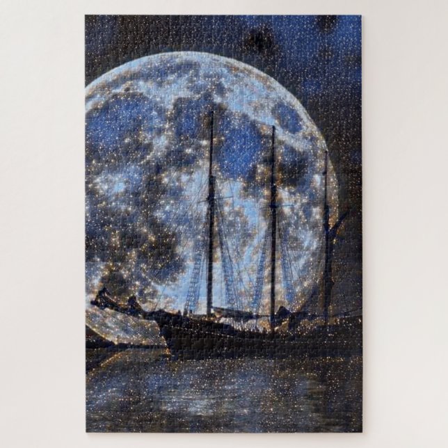 Moonlight Sail Jigsaw Puzzle (Vertical)