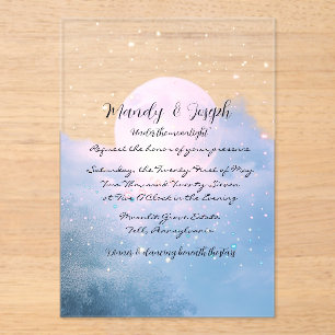 Moonlight Shimmer Atmospheric Wedding Collection Acrylic Invitations