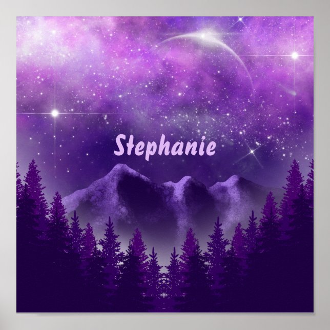 Moonlight Sky Purple Poster (Front)