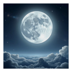 Moonlight Sky Wall Art – Serene Lunar Night