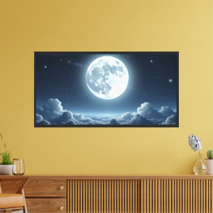 Moonlight Sky Wall Art – Serene Lunar Night