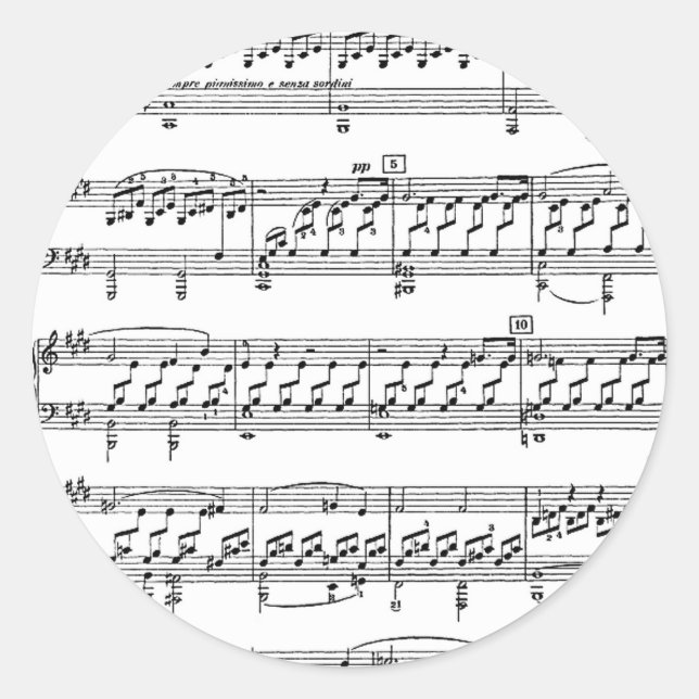 Moonlight-Sonata-Ludwig-Beethoven Classic Round Sticker (Front)